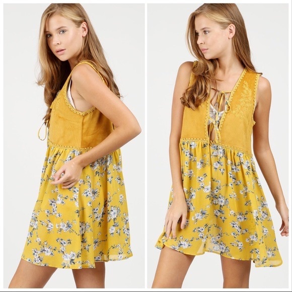 POL Boho 70’s Suede & Paisley Baby Doll Tunic - Picture 9 of 12